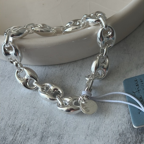 Mia Fiore Elegant Silver Plated Brass Dyadema Polished Link Chain Bracelet - Picture 8 of 10